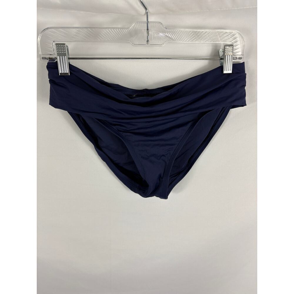 LA Blanca Dark Blue Ruched Bikini Bottom Size Small